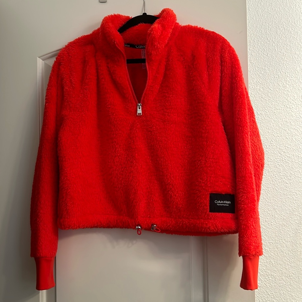 Calvin Klein Cropped Fleece Pullover LIKE NEW